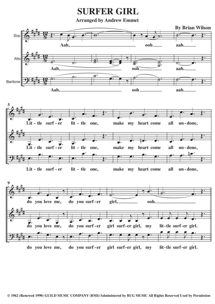 Surfer Girl (arr. Andrew Emmet)