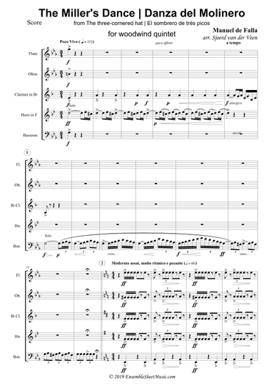 Dance of the Miller (Danza del Molinero) from from The Three-Cornered Hat (arr. Sjoerd van der Veen)