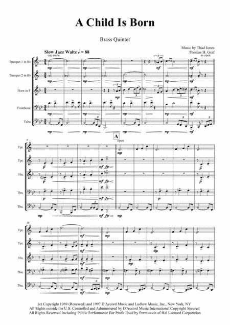 A Child Is Born (arr. Thomas H. Graf)