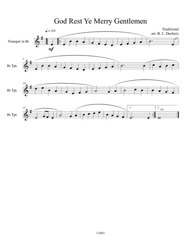 God Rest Ye Merry Gentlemen (Trumpet Solo) (arr. B. C. Dockery)