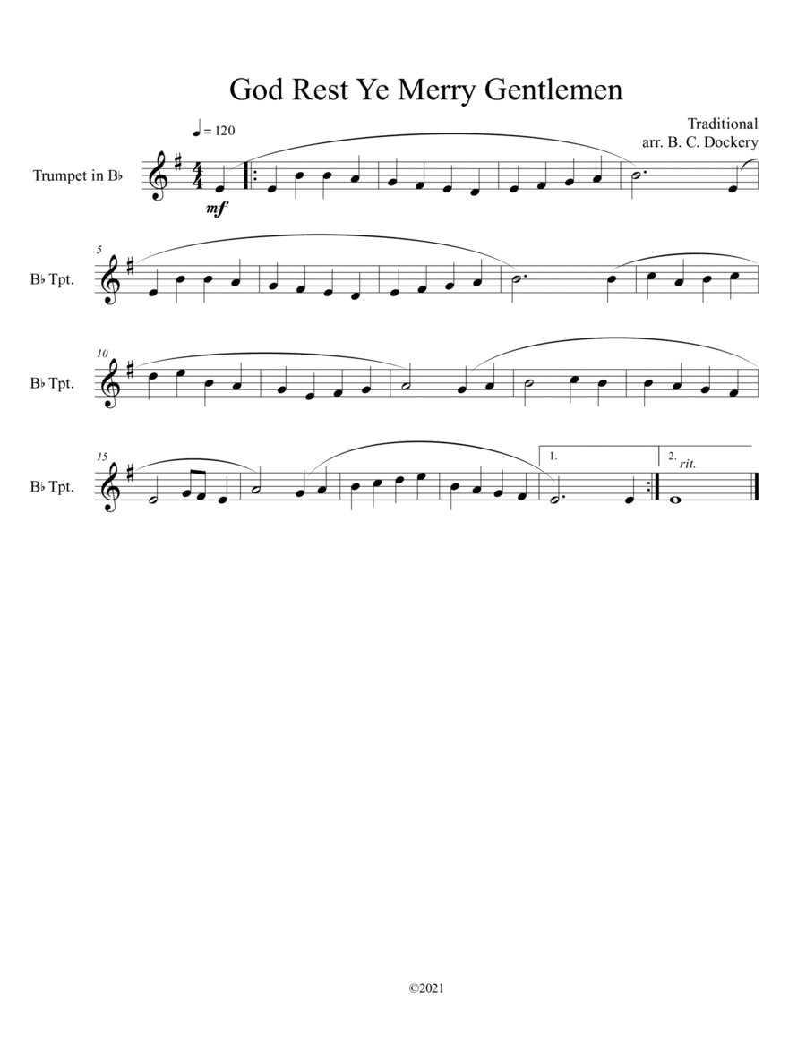 God Rest Ye Merry Gentlemen (Trumpet Solo) (arr. B. C. Dockery)