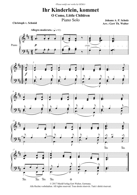 O Come, Little Children (arr. Gert Th. Walter)