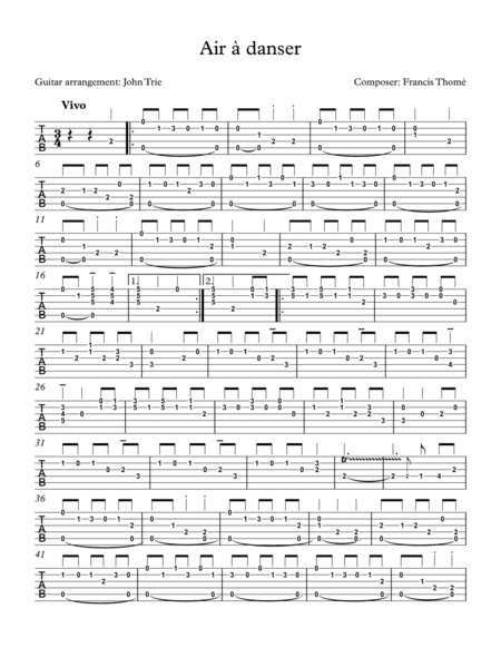 Air a Dancer (arr. John Trie)