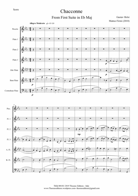 Chacconne from First suite Eb (arr. Matteo Firmi)
