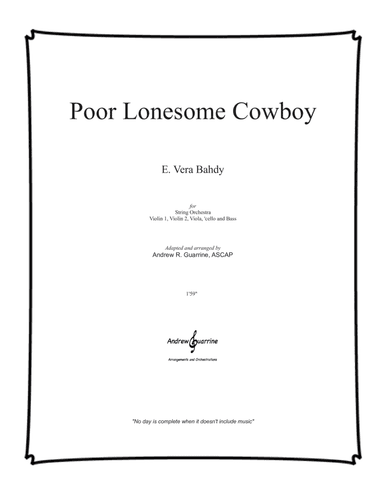 Poor Lonesome Cowboy (arr. Andrew R. Guarrine)