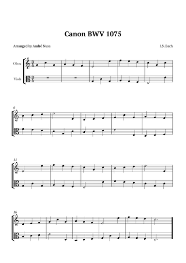 Canon BWV 1075 (arr. André Nusa)