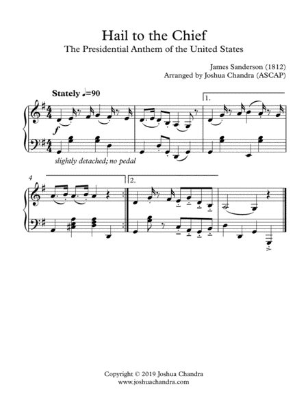 Hail to the Chief (arr. Joshua Chandra)