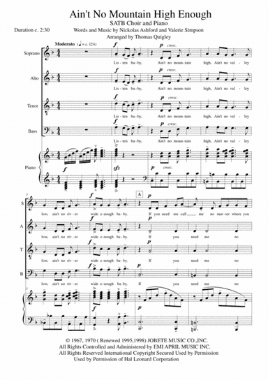 Ain't No Mountain High Enough (arr. Thomas Quigley)