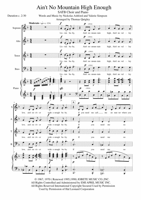 Ain't No Mountain High Enough (arr. Thomas Quigley)