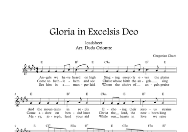 Gloria in excelsis Deo (E major - with lyrics) (arr. Duda Oriontte)