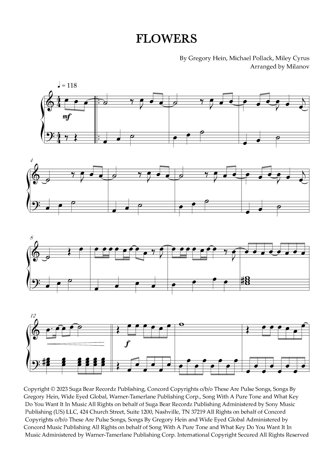 Flowers (arr. Milanov)