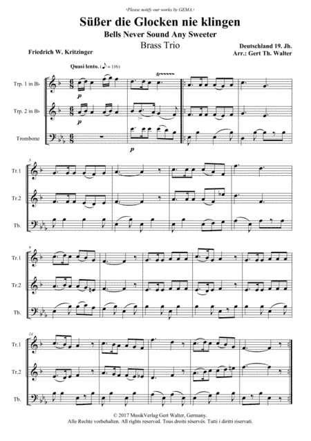 Bells Never Sound Any Sweeter (arr. Gert Th. Walter)