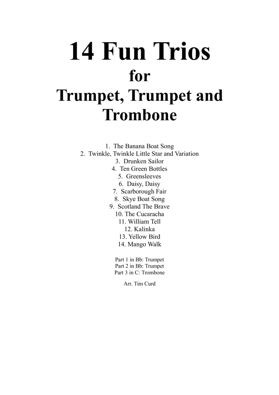 14 Fun Trios For Trumpet, Trumpet And Trombone (arr. Curd.)
