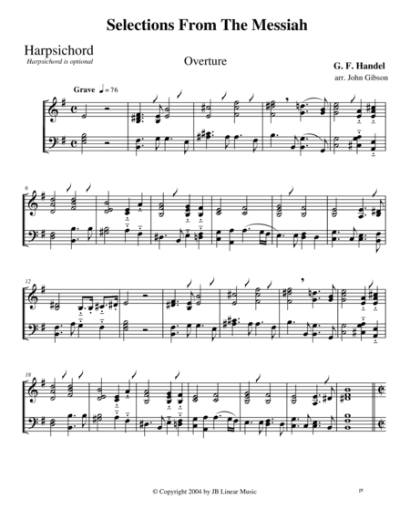 Handel's Messiah Selections for Oboe and Bassoon Duet (arr. John Gibson)