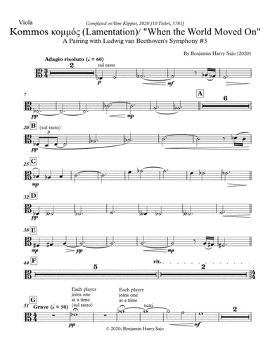 Kommos (Lamentation) / "When the World Moved On" - Viola