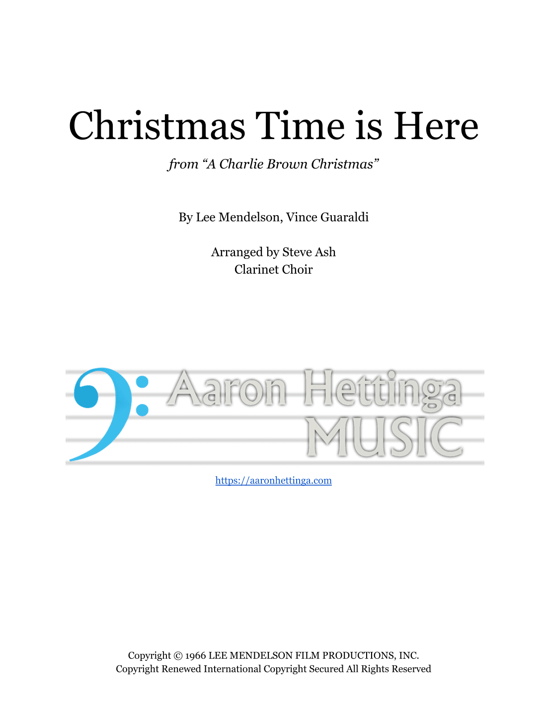 Christmas Time Is Here (arr. Steve Ash)