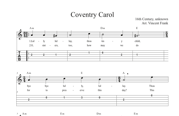 Coventry Carol (arr. Vincent Frank)
