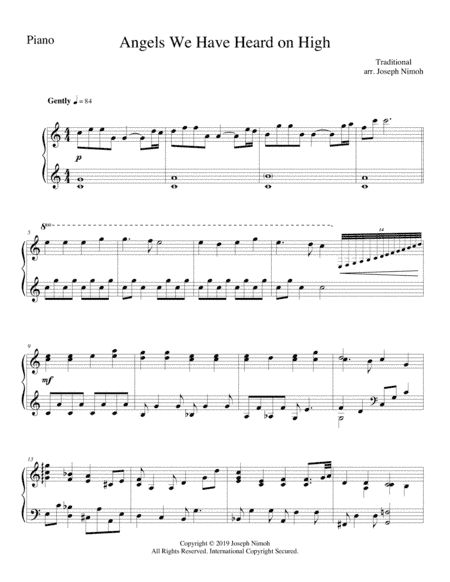 Angels We Have Heard On High - Score & All Parts (arr. Joseph Nimoh)