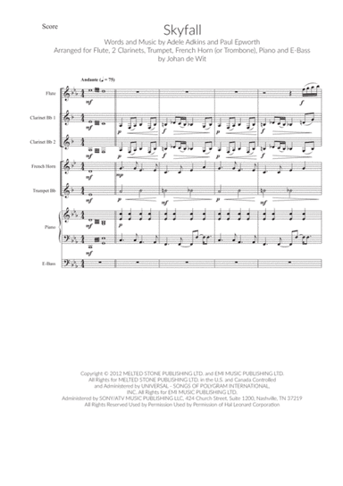 Skyfall (arr. Johan de Wit)