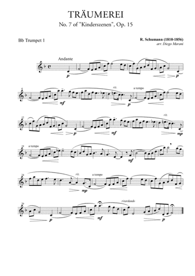 Traumerei from "Album For The Young" for Brass Quintet (arr. Diego Marani)
