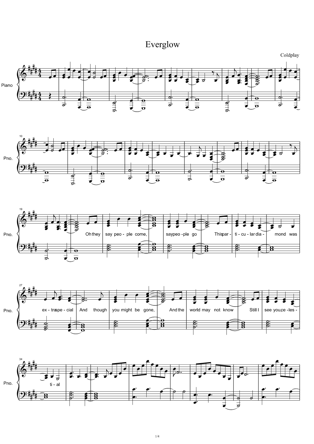 Everglow (arr. Coldplay)