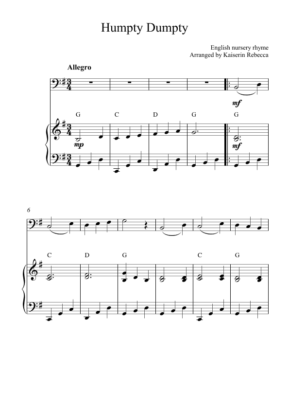 Humpty Dumpty (arr. Kaiserin Rebecca)