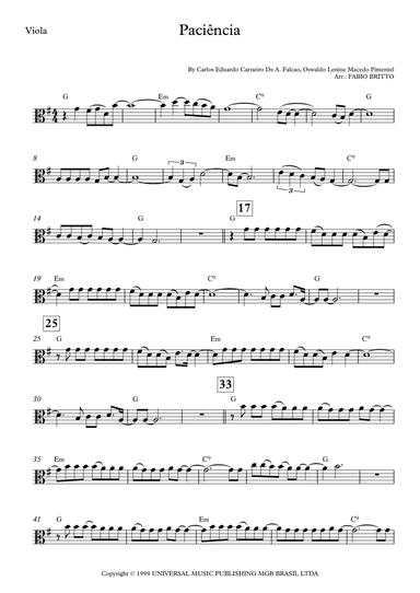 Paciencia (arr. Fabio Britto)