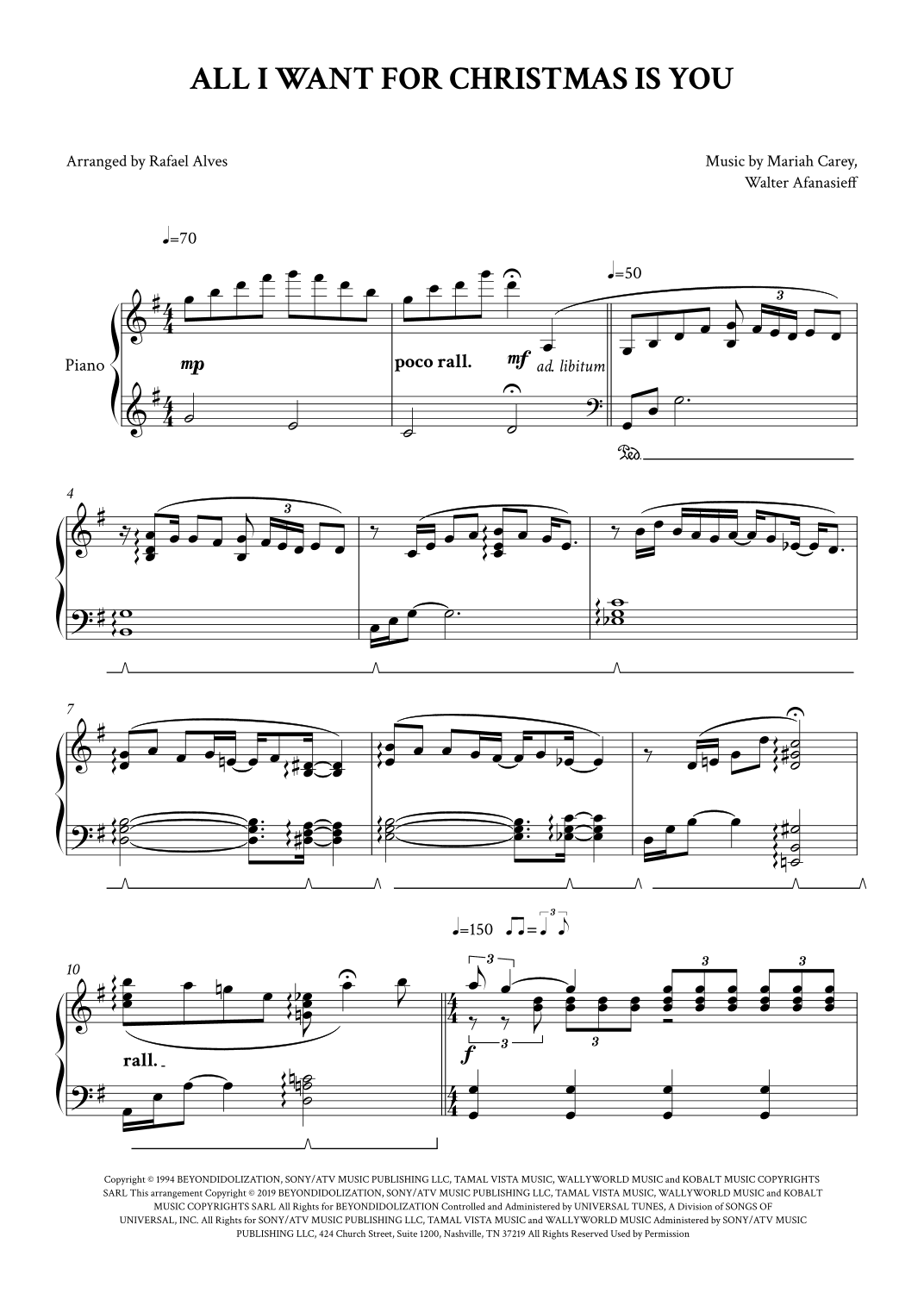 All I Want For Christmas Is You (arr. Rafael Alves)