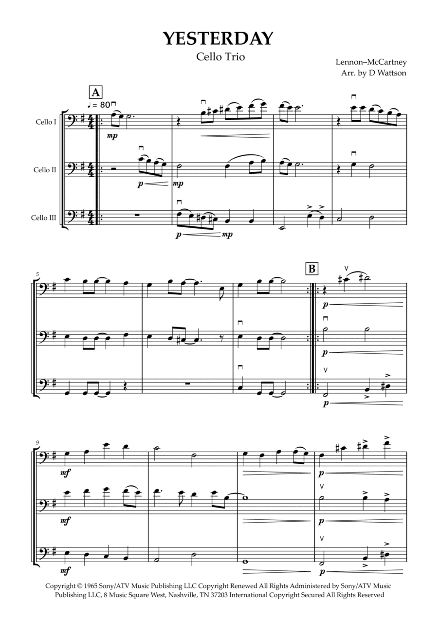Yesterday (arr. Douglas Wattson)
