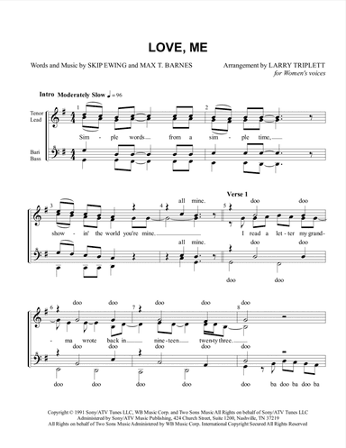 Love Me (arr. Larry Triplett)