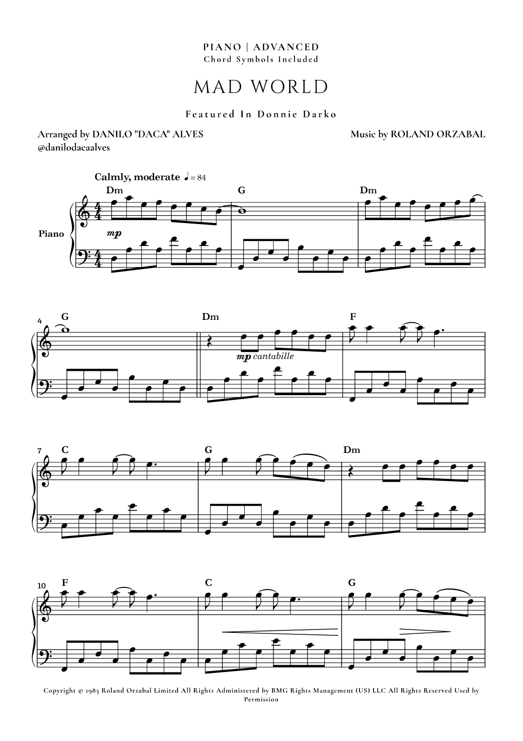 Mad World (arr. Danilo "Daca" Alves)