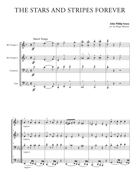 The Stars and Stripes Forever for Brass Quartet (arr. Diego Marani)