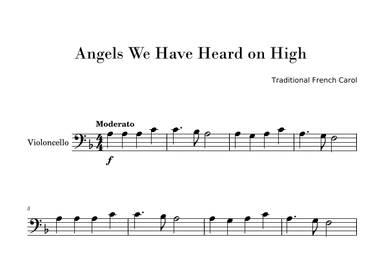 Angels We Have Heard on High (Easy Cello Solo) (arr. Gisele Sant'Ana)