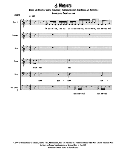 4 Minutes (arr. Owen Longjohn)
