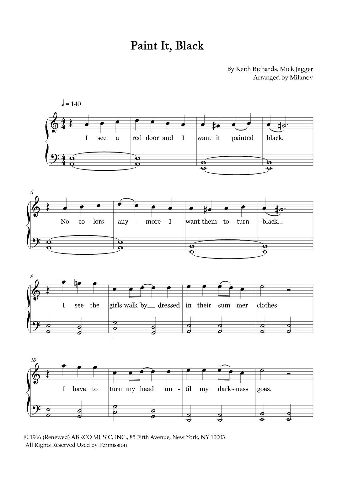 Paint It, Black (arr. Milanov)