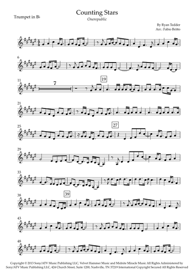 Counting Stars (arr. Fabio Britto)
