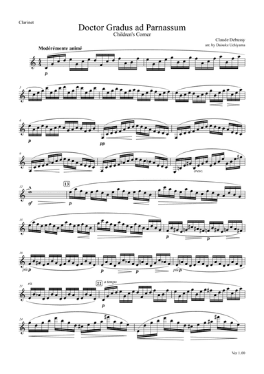 Doctor Gradus ad Parnassum / C.Debussy (Clarinet) (arr. Daisuke Uchiyama)