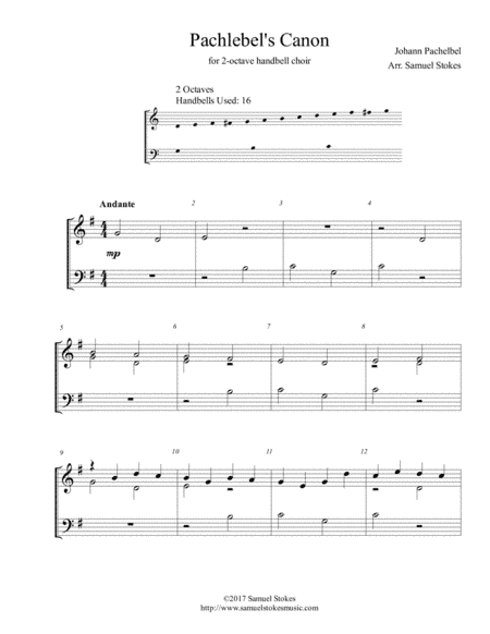 Pachelbel's Canon - for 2-octave handbell choir (arr. Samuel Stokes)