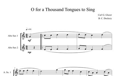 O for a Thousand Tongues to Sing (Alto Sax Duet) (arr. B. C. Dockery)