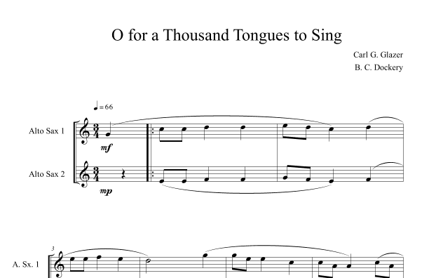 O for a Thousand Tongues to Sing (Alto Sax Duet) (arr. B. C. Dockery)