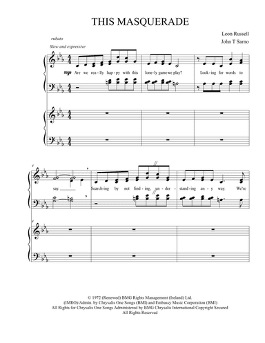 This Masquerade (arr. John T Sarno)