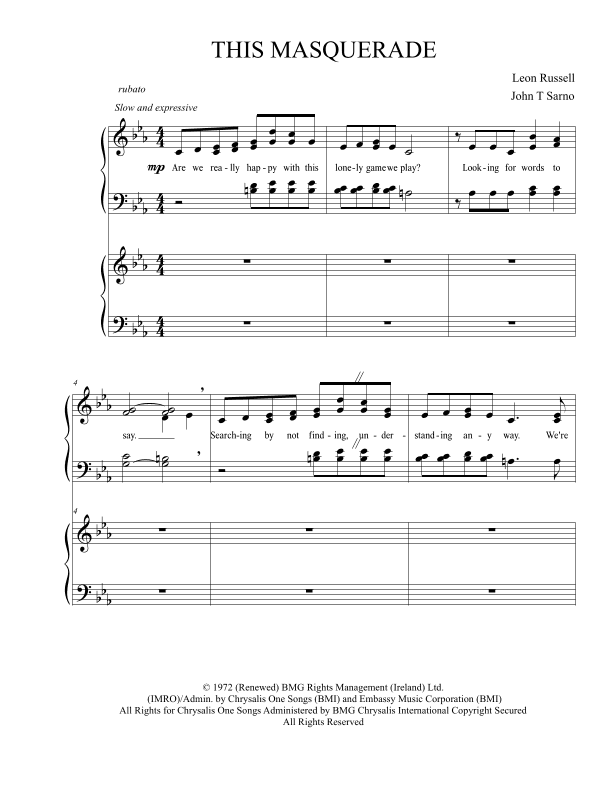 This Masquerade (arr. John T Sarno)