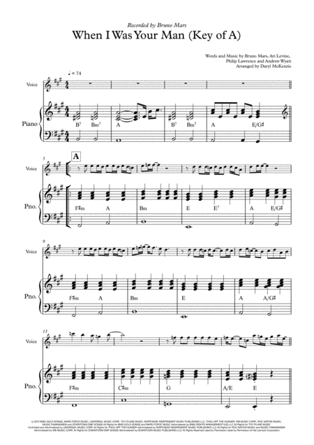 When I Was Your Man (arr. Daryl McKenzie)