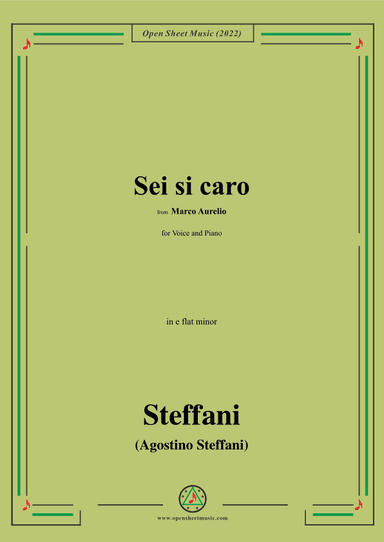 Steffani-Sei si caro,from Marco Aurelio,in e flat minor (arr. OSM Press)