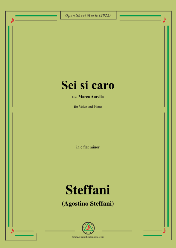 Steffani-Sei si caro,from Marco Aurelio,in e flat minor (arr. OSM Press)