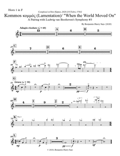 Kommos (Lamentation) / "When the World Moved On" - Horn 1 in F