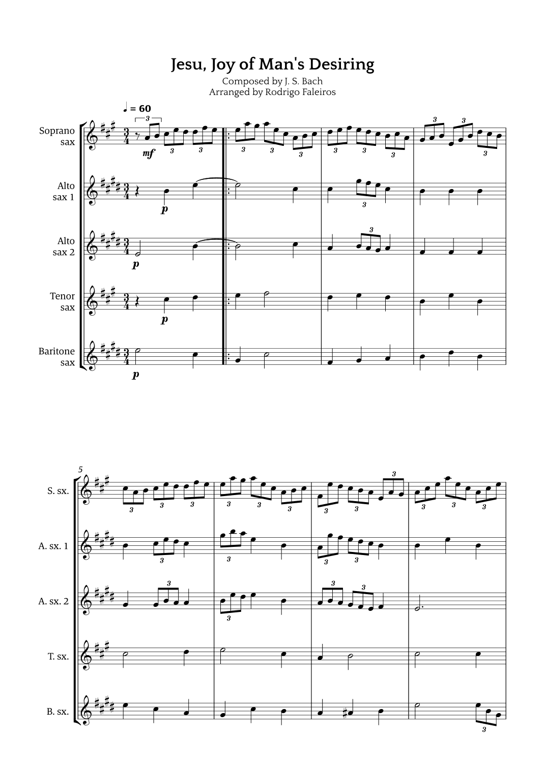 Jesu, Joy of Man's Desiring (arr. Rodrigo Faleiros)