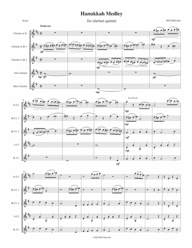 Hanukkah Medley for clarinet quintet (arr. Bill Malcolm)