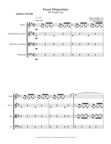 Sweet Disposition (arr. Sherry Lewis)