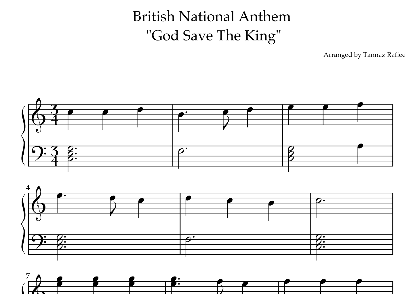 God Save the King (arr. Tannaz Rafiee)